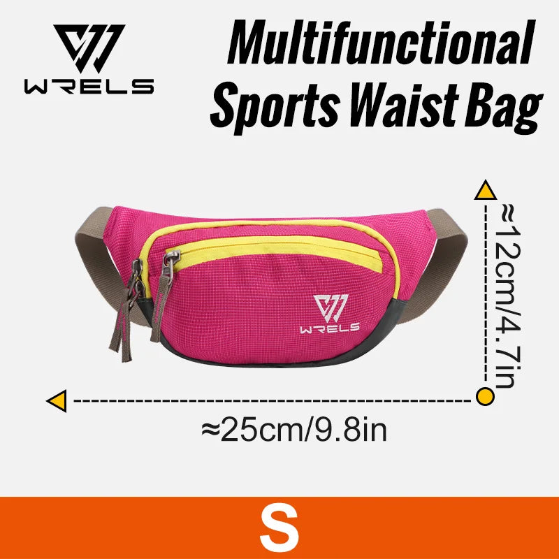 WRELS Running Waist Belt Bag Sport Multifunctional Ultralight Bounce Free Running Waist Pack Waterproof Fitness Mobile Phone Bag