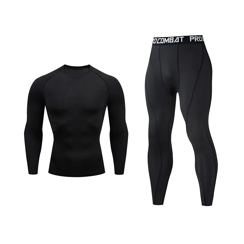 Men's Running Set Gym Jogging Thermo underwear xxxxl Second skin Compression Fitness MMA rashgard Male Quick dry Track suit