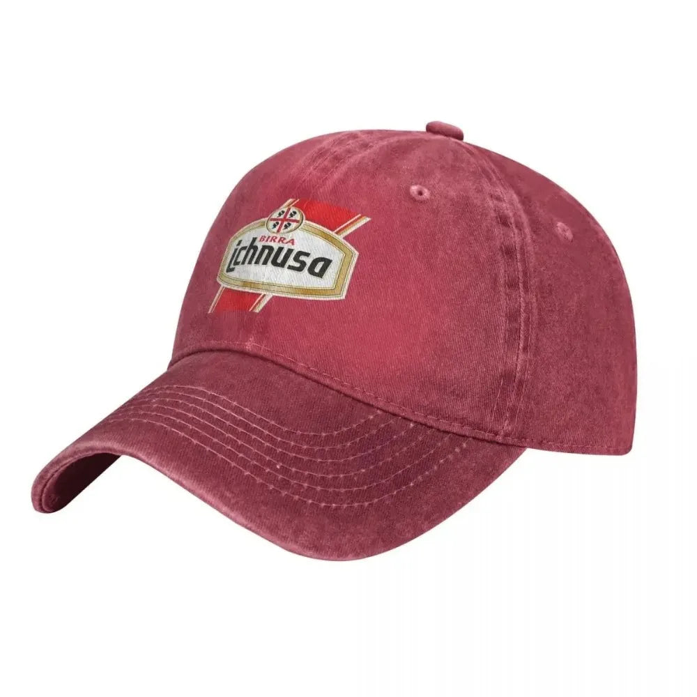 Ichnusa Washed Baseball Cap Beer Sardinia Y2k Cute Trucker Hat Summer Men Women Outdoor Gym Custom Logo Baseball Caps