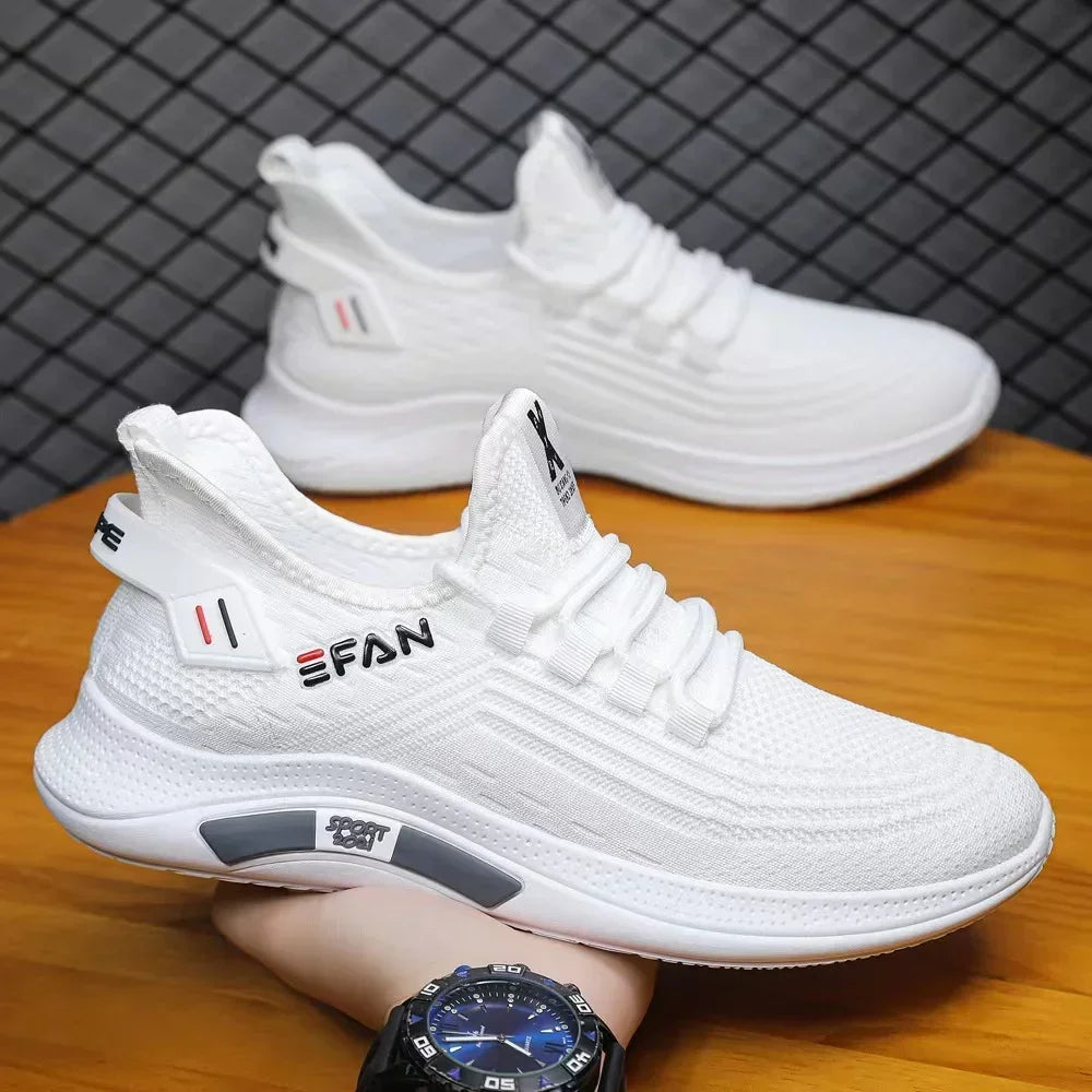 Low cut Lightweight Sports Shoes Men's Casual Shoes Korean Edition Trendy Shoes 2025 Summer Flying Weaving Mens Running Shoes
