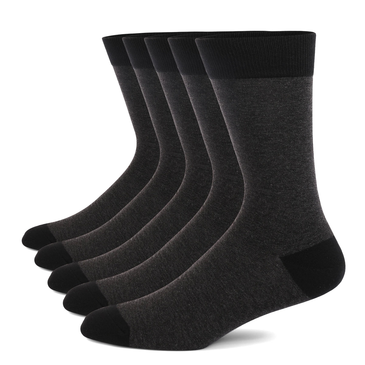5 Pairs Mens Dress Socks Plus Large Size,High Quality Combed Cotton Crew Socks,Black Cool Argyle Breathable Casual Socks for Men