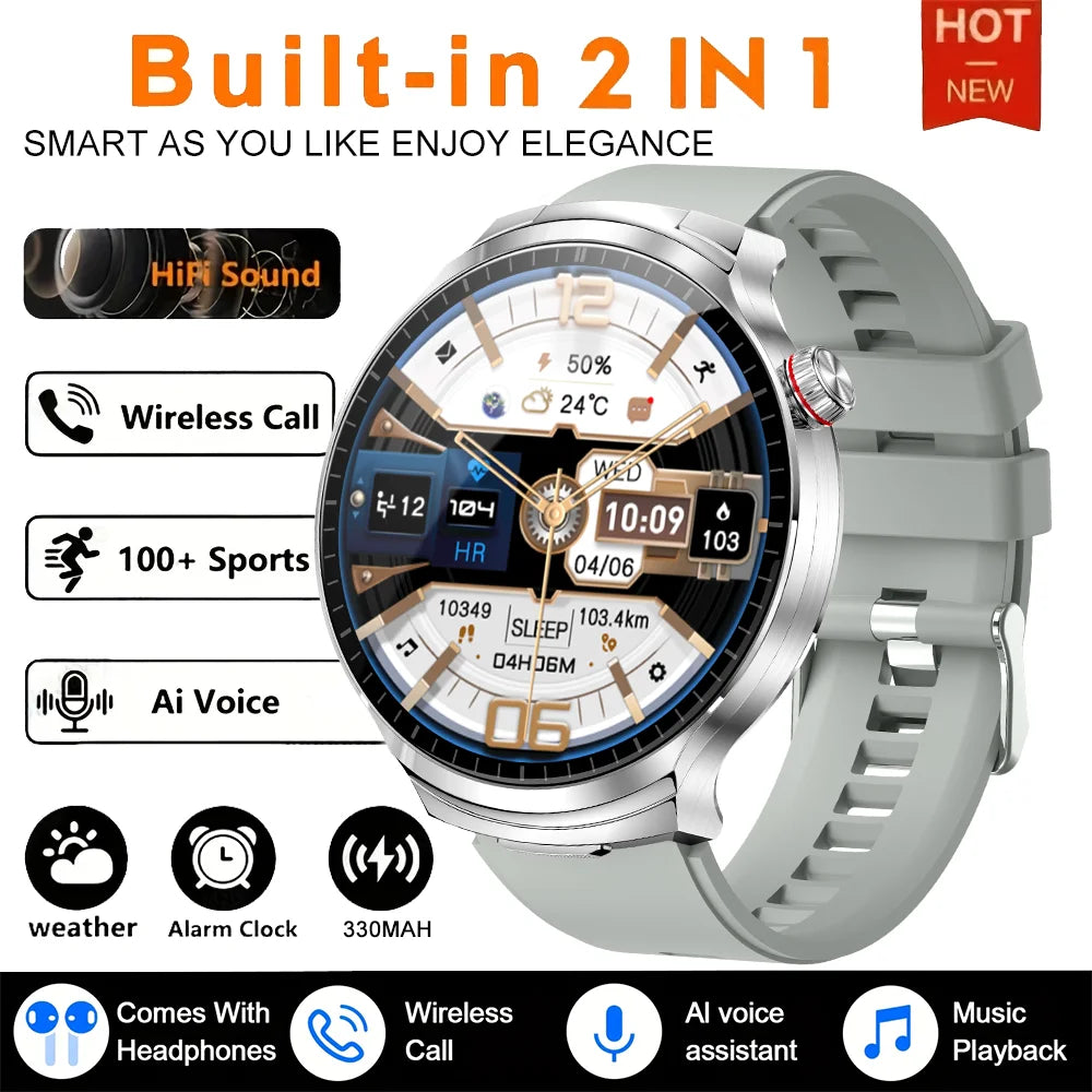 2026 T-REX3 New 2 in 1 Smart Watch With Earbuds Smart Watch TWS Bluetooth Earphone Heart Rate Blood Oxygen Monitor Sports Watch