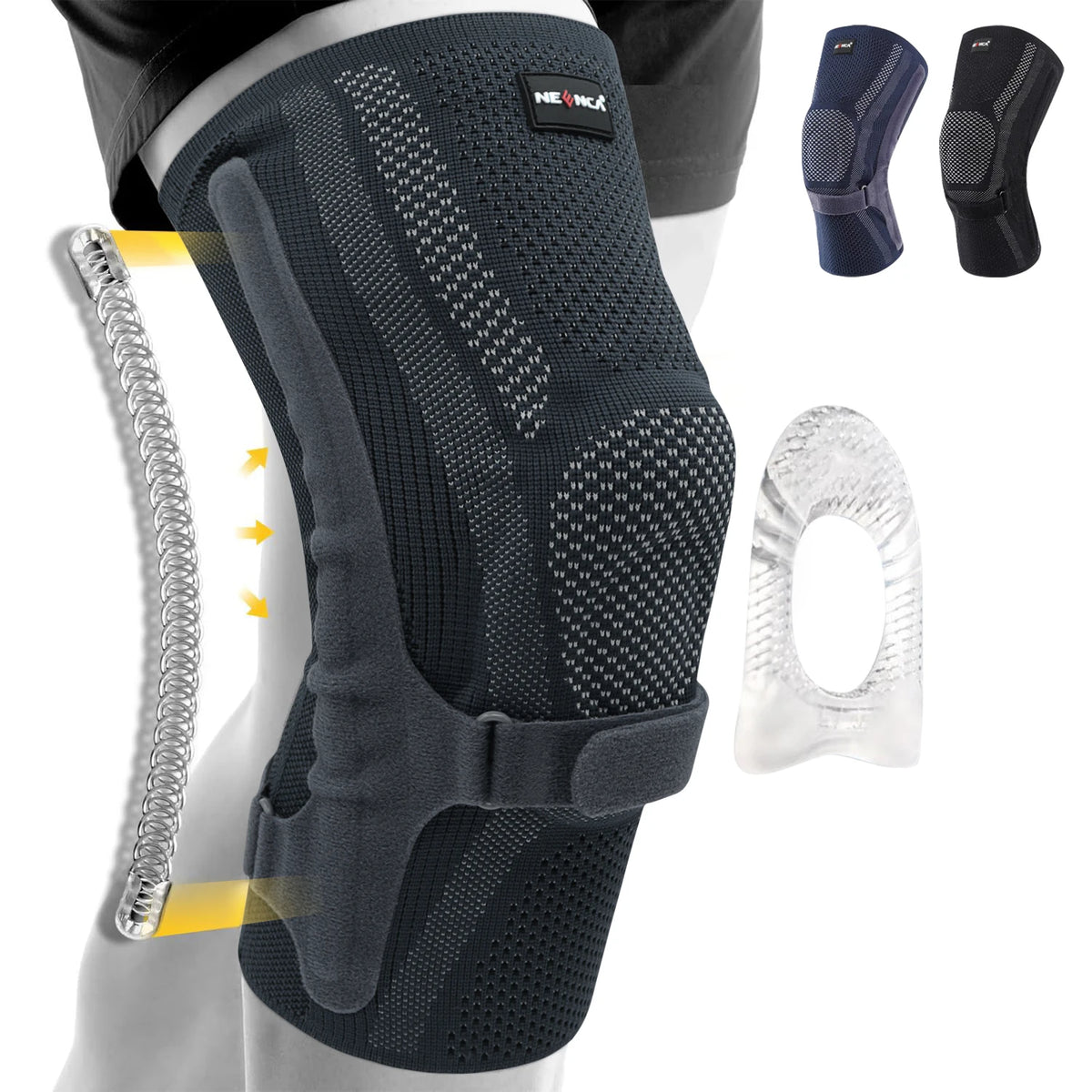 NEENCA Knee Brace with Patella Pad & Side Stabilizers,Knee Compression Sleeve Support for Women and Men ACL/PCL, Running Sports