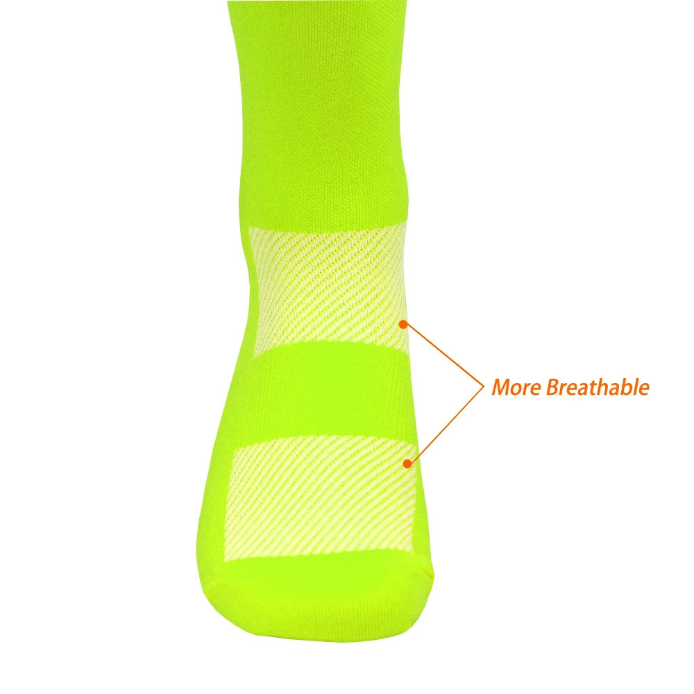 New Black FDJ Cycling Socks UAE Team Non Slip Soccer Socks Cushioned Breathable Running Yoga Basketball Hiking Sports Grip Socks