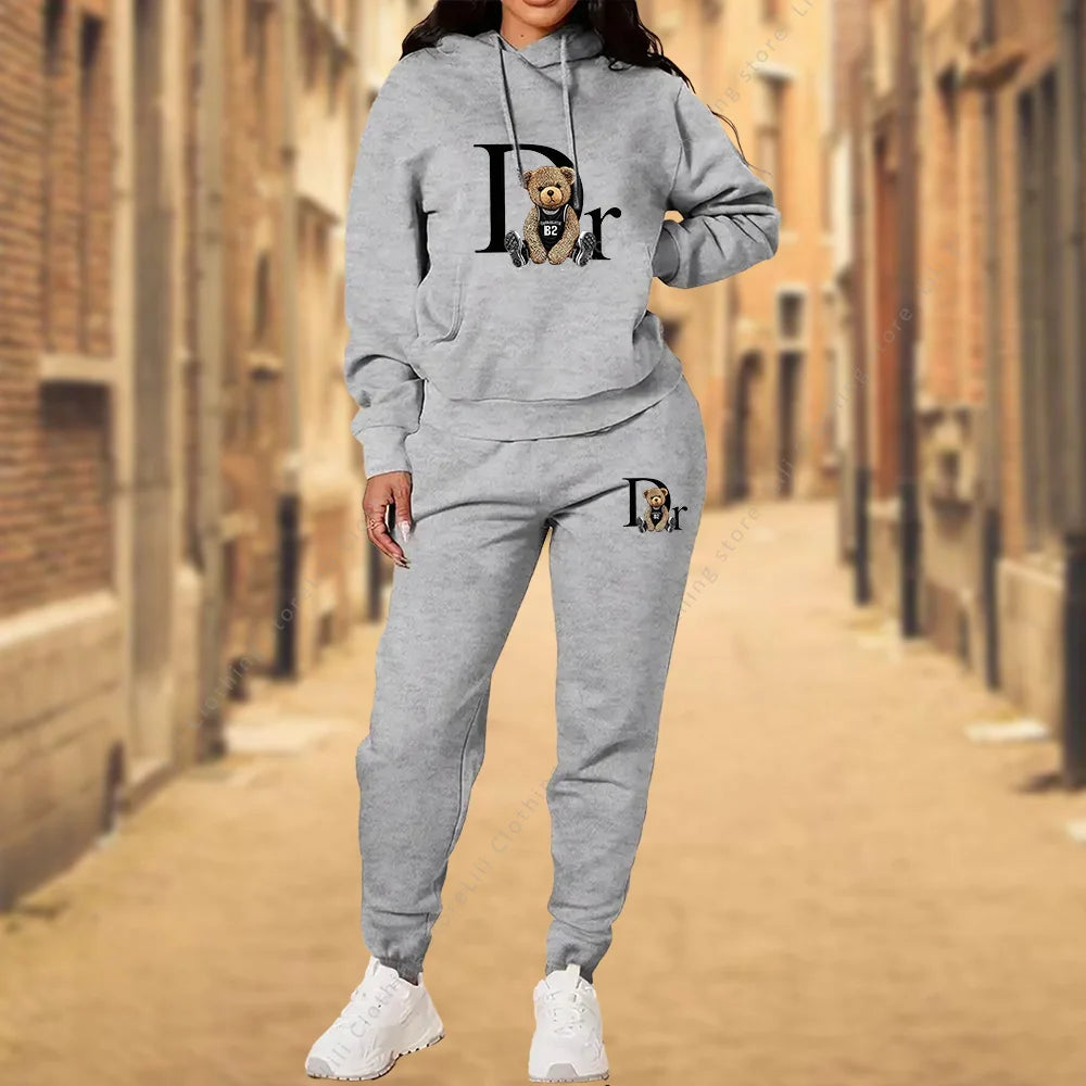 Women's TrackSuit Aesthetic Designer Clothes High quality Hoodies Sweatshirts Sweatpants 2 Piece Suit Sportwear Woman Pants Sets