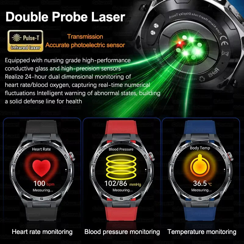 2026New Smart Watch Men ECG+HRV Blood Composition Body Analysis Bluetooth Call Waterproof Health Smartwatch For Android IOS Men