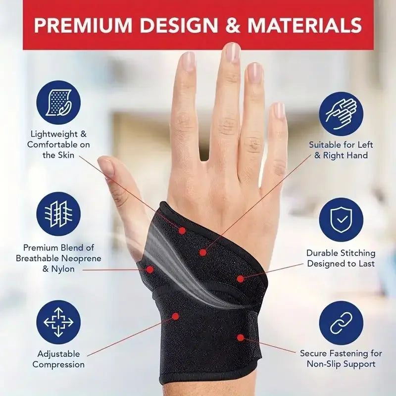 Hand Carpal Tunnel Brace Fitness Suitable Both Right Left Hand Adjustable Wrist Brace Perfect for Women & Men Support Wrap Strap