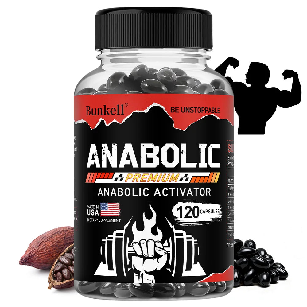 Men’s Muscle Builder Capsules, Lean Muscle Growth, Strength, Endurance, Recovery, Metabolism & Abs Support, 30/60/120 Capsules