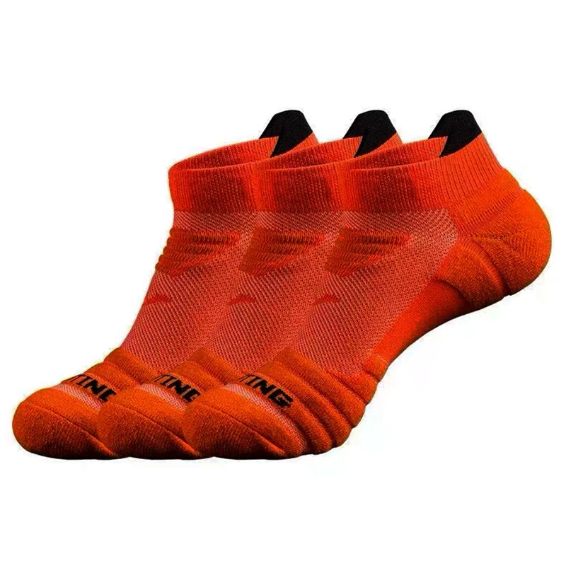 3Pair Professional Fitness Sports Socks Towel Bottom Non-Slip Running Socks Men Women Short Quick-Drying Basketball Training Sox