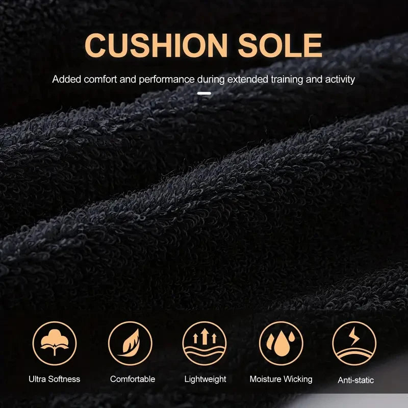 4 Pairs Men's Cotton Work Socks Cushioned Long Running Breathable Ankle Crew Socks Casual Socks for Men Cycling Socks