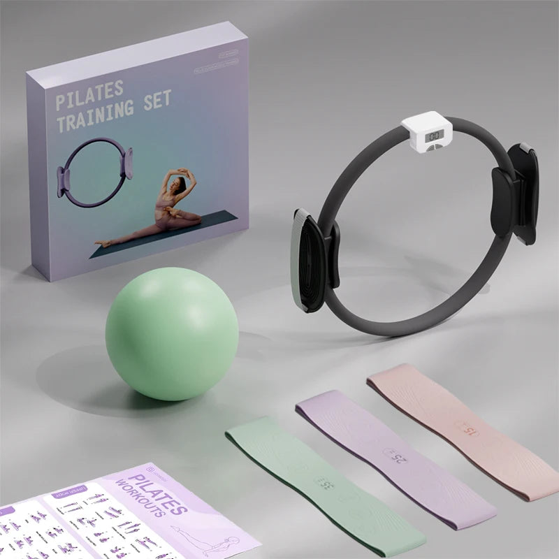 Pilates Ring Fitness Circle - Lightweight & Durable Foam Padded Handles, Flexible Resistance Exercise Equipment for Toning Arms,