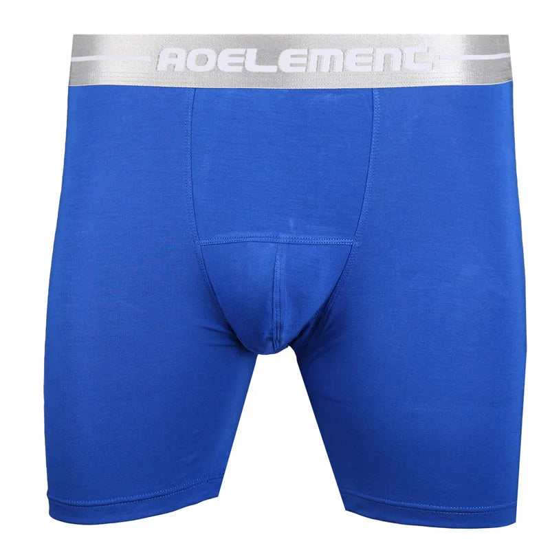 Modal men's sports underwear running tight plus long anti-wear leg plus size boxer shorts long leg fat pants plus boxers