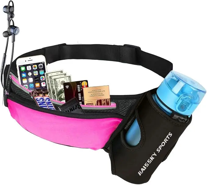 Haissky Upgrade Water Bottle Holder Running Bags For Women Men ,Outdoor Sports Fitness Large Capacity Fanny Waist Pack Pouch