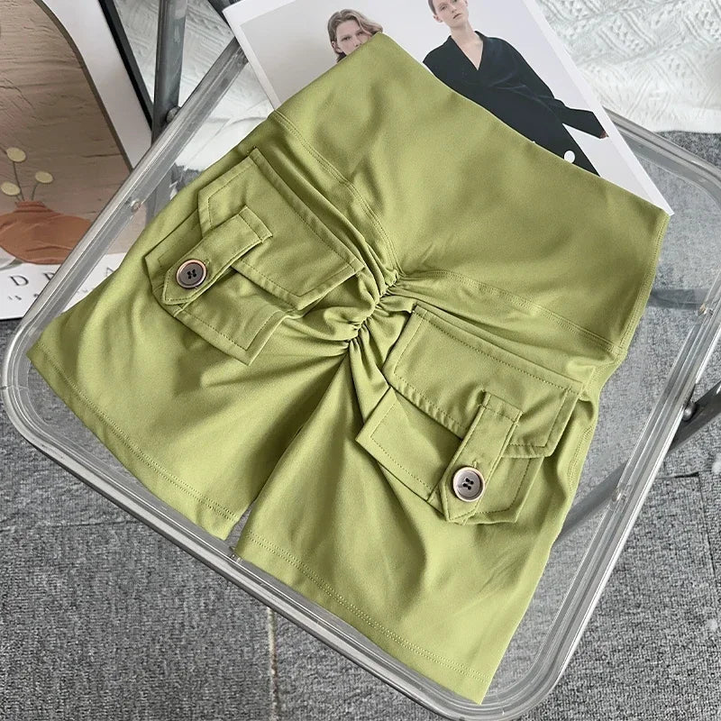 Nude High Waist Peach Butt Sport With Pocket Yoga Shorts Leggings Quick Drying Gym Training Cycling Outdoor sports Shorts