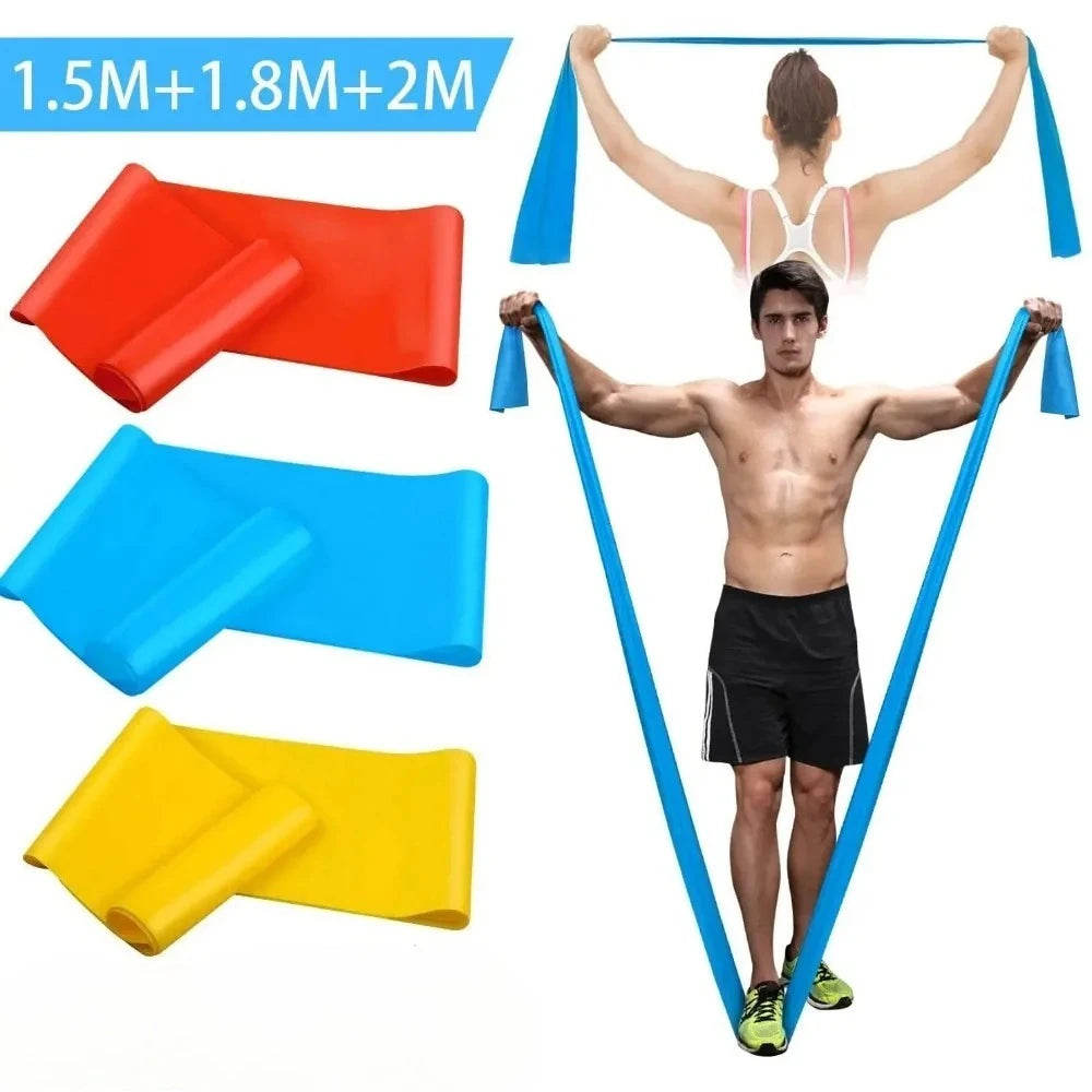 1 Sizes 1.5M 3PCS BandsResistance Bands Elastic Fitness Tapes Yoga Pilates Crossfit Stretching Muscular Work Out Equipment
