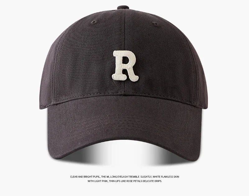 2025 Large Head Circumference Baseball Cap Men's /Women's Dome Hat Soft Top Cap 60/65cm Sun Protection Letter R Hat Adult Caps