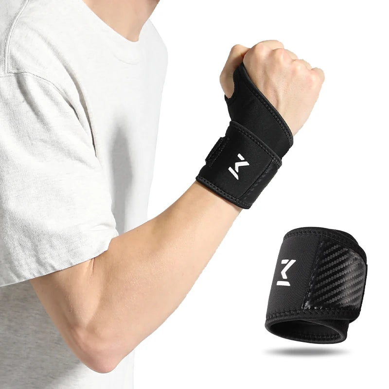 1pc/2pcs Adjustable Wrist Strap Sports Wrist Support Brace Black Weightlifting Wristband For Men & Women Badminton Tennis Gym