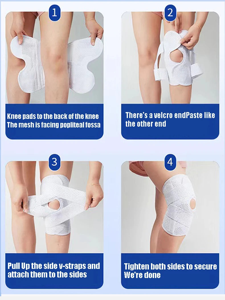 Knee pads, breathable, lightweight, adjustable for outdoor sports, meniscus knee joint, patella strap, single pack