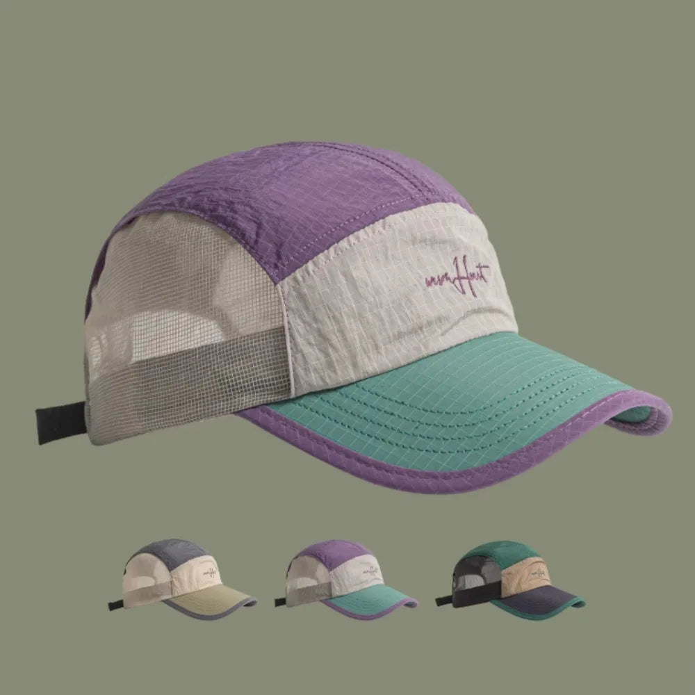 Unisex Quick-Dry Running Cap Breathable Mesh Nylon Hat for Hiking Camping Outdoor Activities
