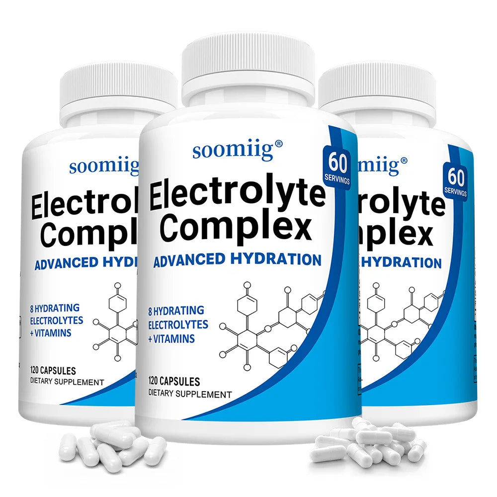 Electrolyte Salts Capsules with B6,B12, Magnesium, Potassium & Zinc, Fast Hydration, Reduces Muscle Cramps, Supports Recovery