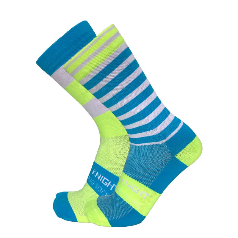 New Stripe Dot Cycling Socks Top Quality Professional Brand Sport Breathable Bicycle Sock Outdoor Racing Running Socks