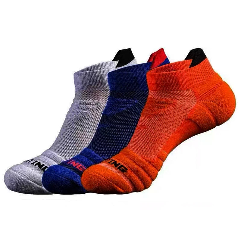 3Pair Professional Fitness Sports Socks Towel Bottom Non-Slip Running Socks Men Women Short Quick-Drying Basketball Training Sox