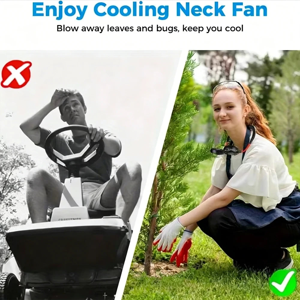 Sports Wear Portable Neck Hanging Fan Lazy Charging Student USB Small Fan Neck Fan Lazy Mini Portable Office Charging Small Mute