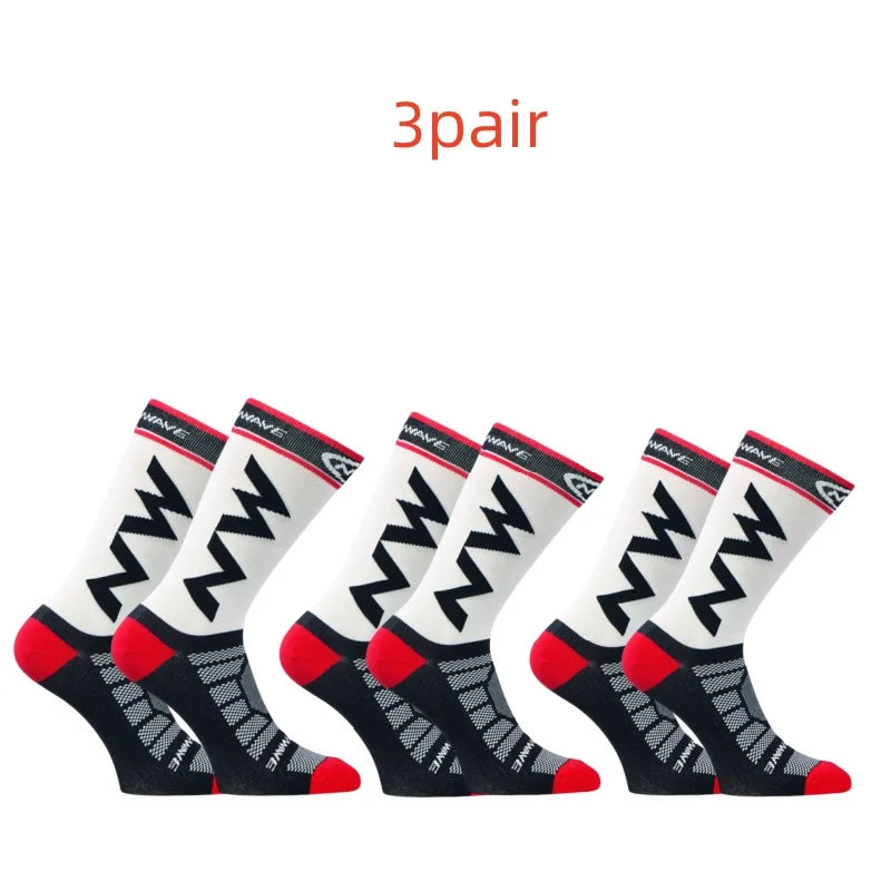 3 pairs of professional men's and women's outdoor sports cycling socks, sports socks, odor proof and breathable yoga nylon socks