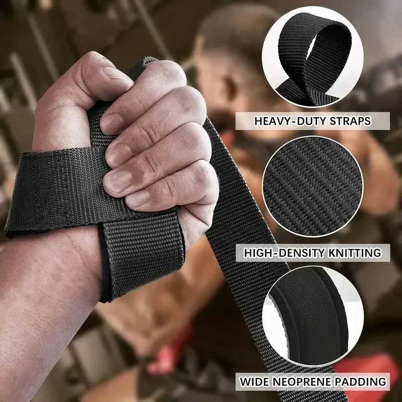 2PCS Weightlifting Straps Lifting Wrist Straps Strength Training Deadlifts Crossfit Hand Grips Wrist Support