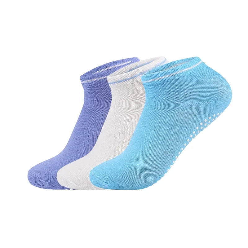3Pairs/Lot Yoga Socks for Women Non-Slip Grips Straps Bandage Cotton Sock Pilates Pure Barre Ballet Dance Barefoot Workout