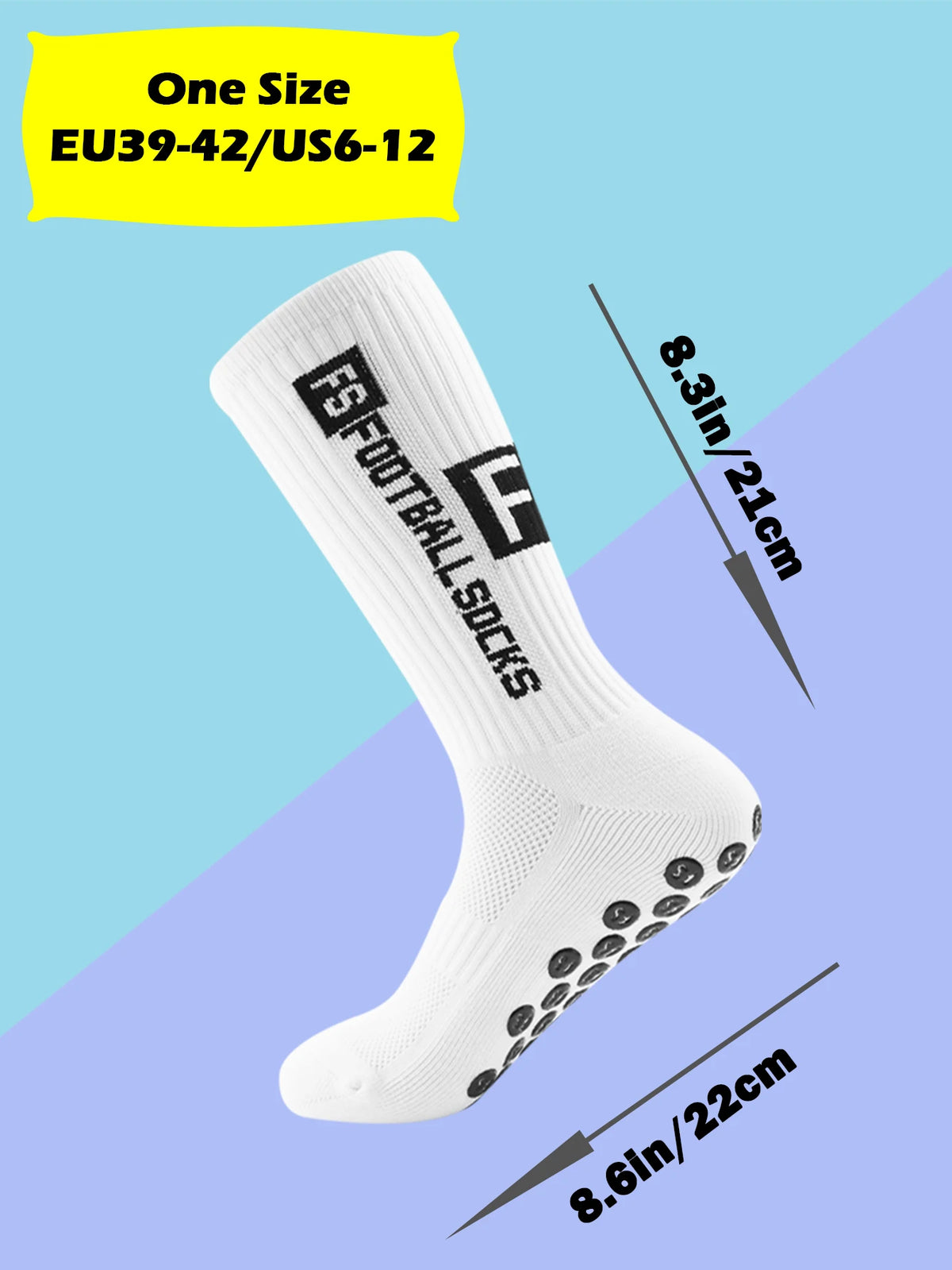 4 pairs of new FS mid tube glued football socks for sports training and competition, non slip and breathable socks