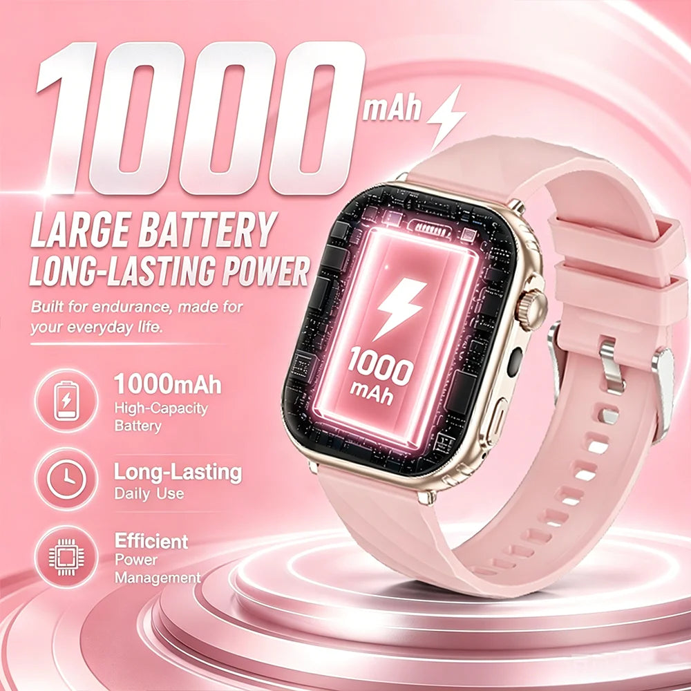 2026 New Military Grade 1000mAh Smart Watch Men 2.04