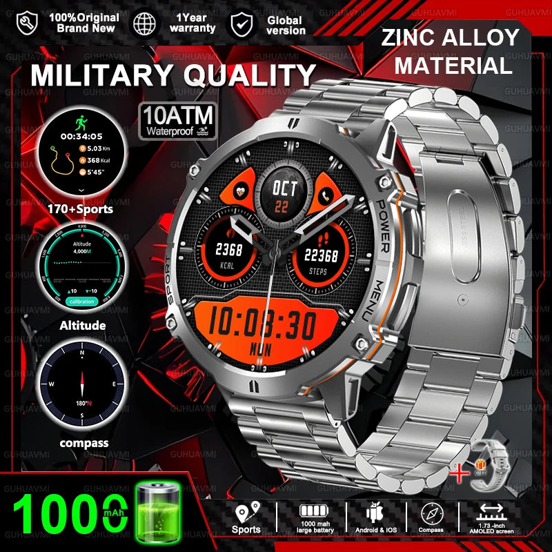 2025 New T-Rex3 1000mAh Battery Sports SmartWatch 1.73