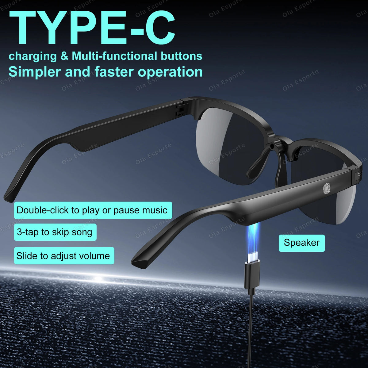 Smart Glasses For Men Women Sunglasses Outdoor Waterproof Touch Control Bluetooth Call Music Playback Smart Audio Glasses Q01