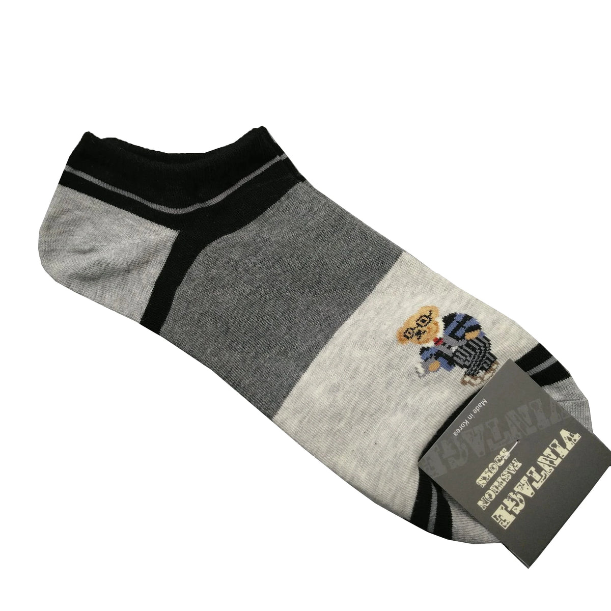 Good Quality Cartoon Gentleman Bear Men's Socks Cotton Harajuku Style Sport Boys Skateboard Novelty Breathable Christmas Gifts