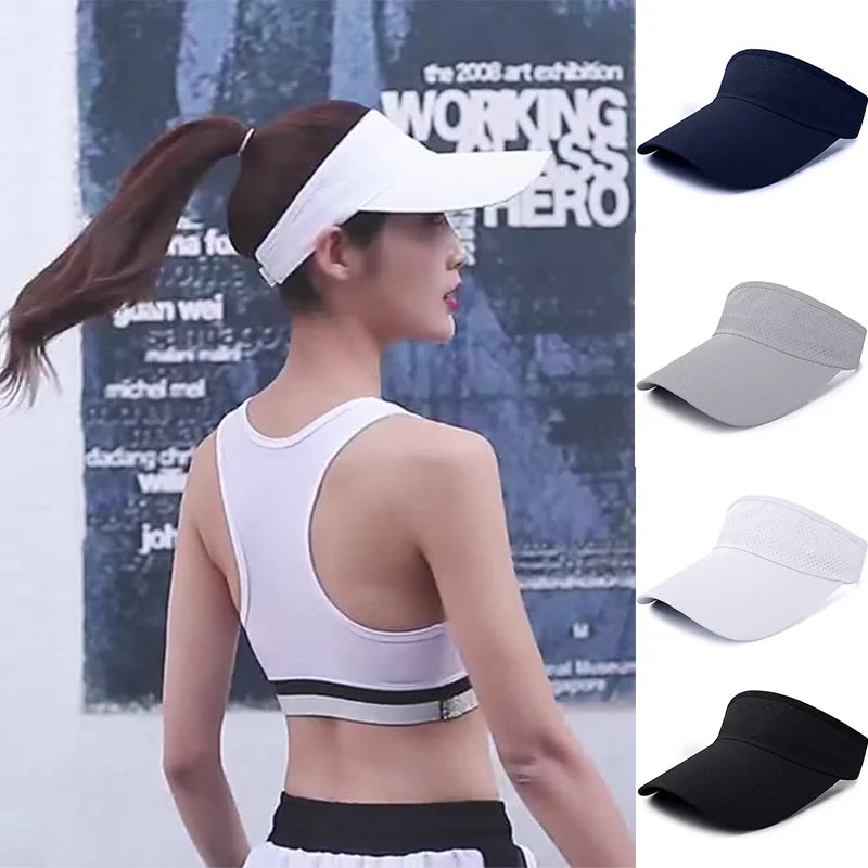 Outdoor Sports Hat Adjustable Empty Top Quick Drying Sunshade Tennis Golf Running Hat Summer Lightweight Anti UV Cycling Visor