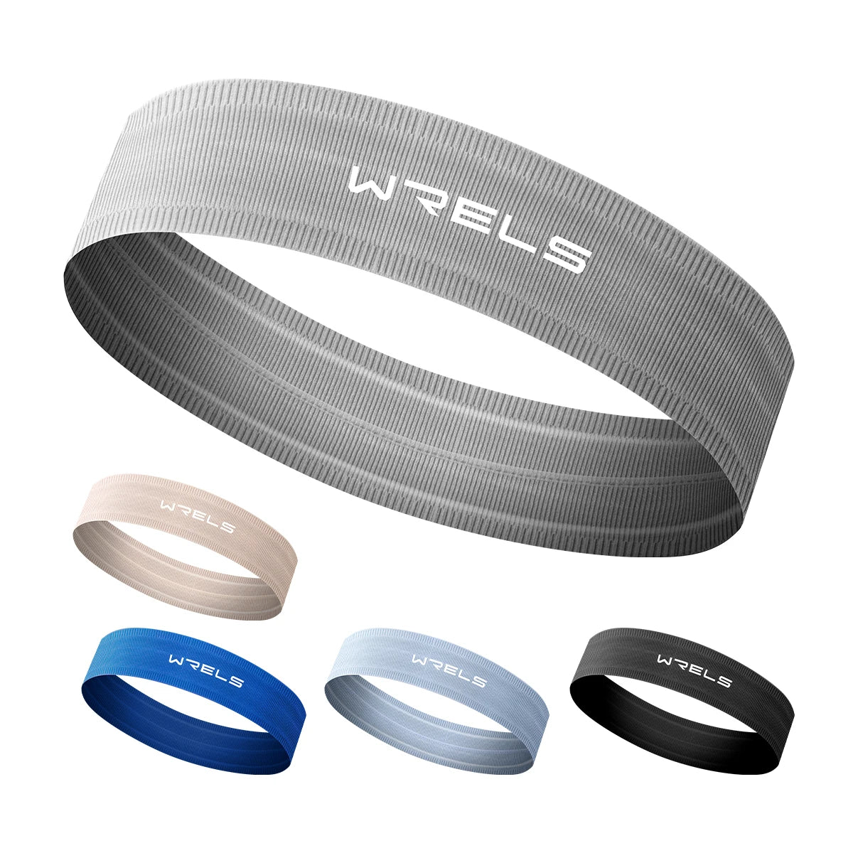 WRELS Sports Sweatband Breathable Sweat Absorbent Headband Elastic Sweat Hair Band Soft Outdoor Sport Yoga Gym Fitness Headband