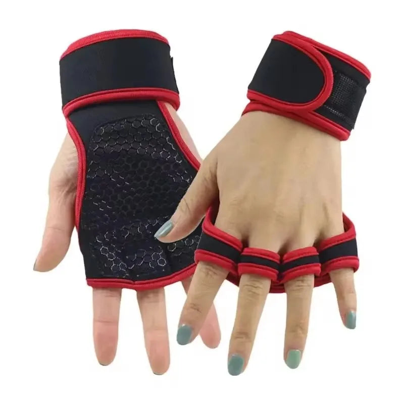 Half Finger Backless Gloves for Unisex Weightlifting Training Sports Fitness Wrist Protection Outdoor Cycling Climbing Gloves