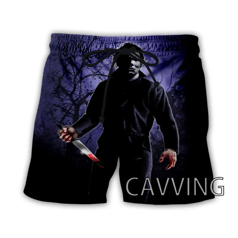 New Fashion Women/Men's 3D Print Halloween Michael Myers Summer Beach Shorts Streetwear Men Quick Dry Vacation Casual Shorts