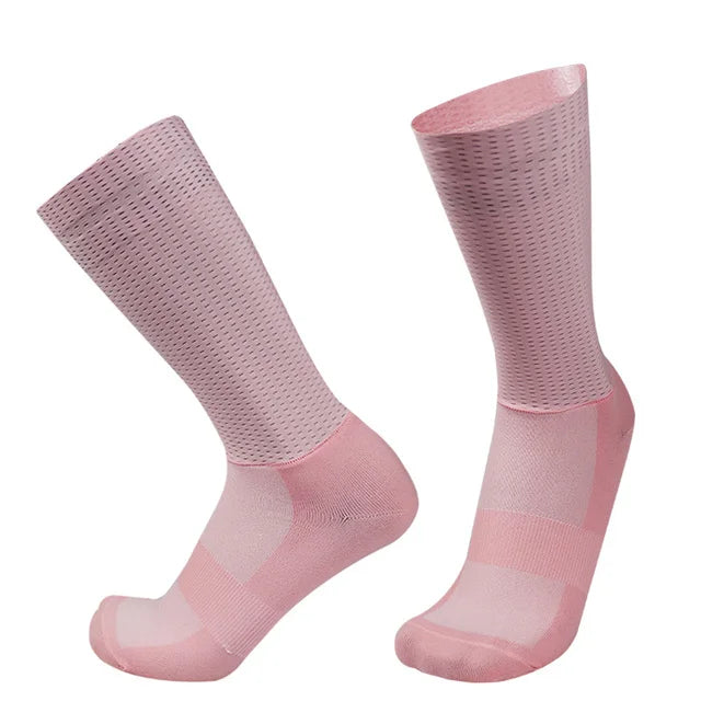 New Pro Socks Team Aero Anti Slip Silicone Cycling Socks Men Bicycle Sport Running Bike Socks Calcetines Ciclismo