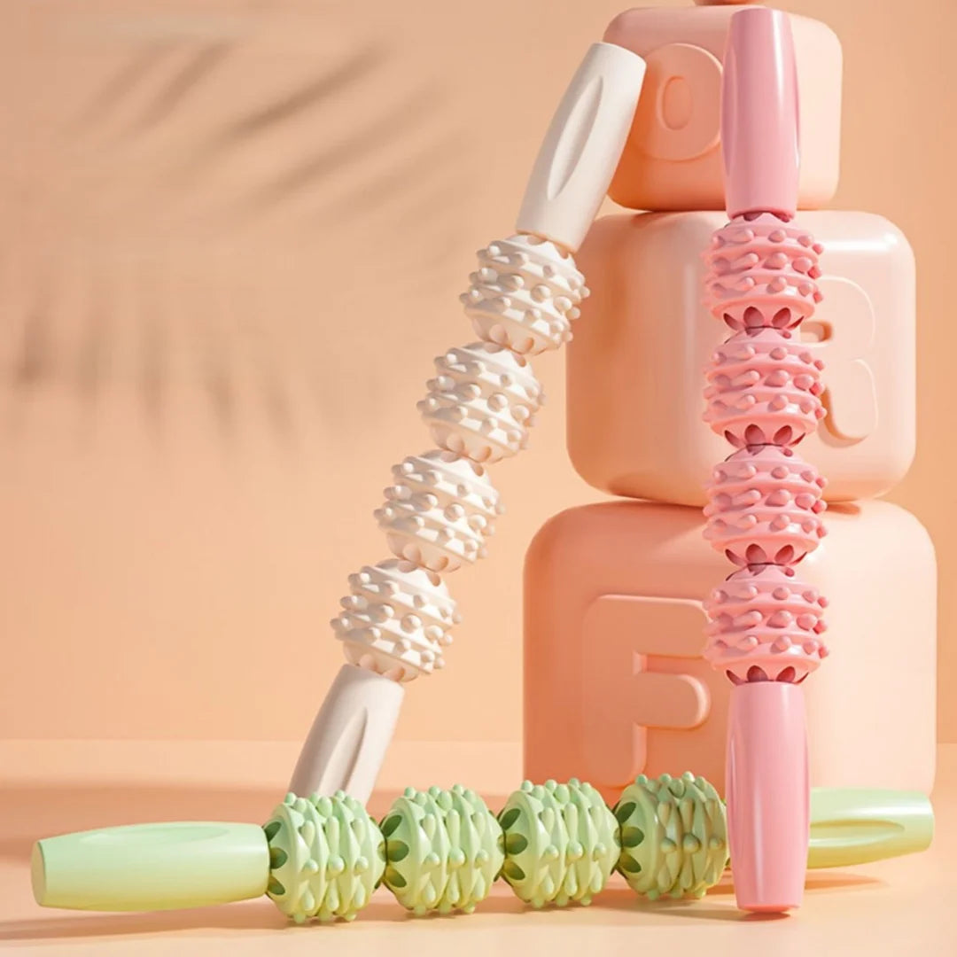 Massage stick, spiked roller, leg muscle relaxer, yoga roller, slimming calf roller, full-body massage yoga stick