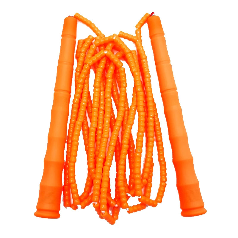NEVERTOOLATE 20CM LONG HANDLE 3 meter length between handles beaded skipping rope soft PVC beads adult skill tricks tall people