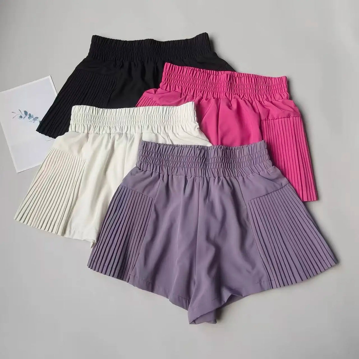 Women's Sports Shorts with Pockets, Quick-drying Shorts High-waisted Faux Two-piece Yoga Pants Running And Fitness Shorts summer