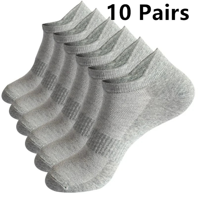 1-10 Pair Ankle Socks Womens and Mens Couple Student Cotton Ear New Plus Size Mesh Athletic Sports Running Solid Color Boat Sock