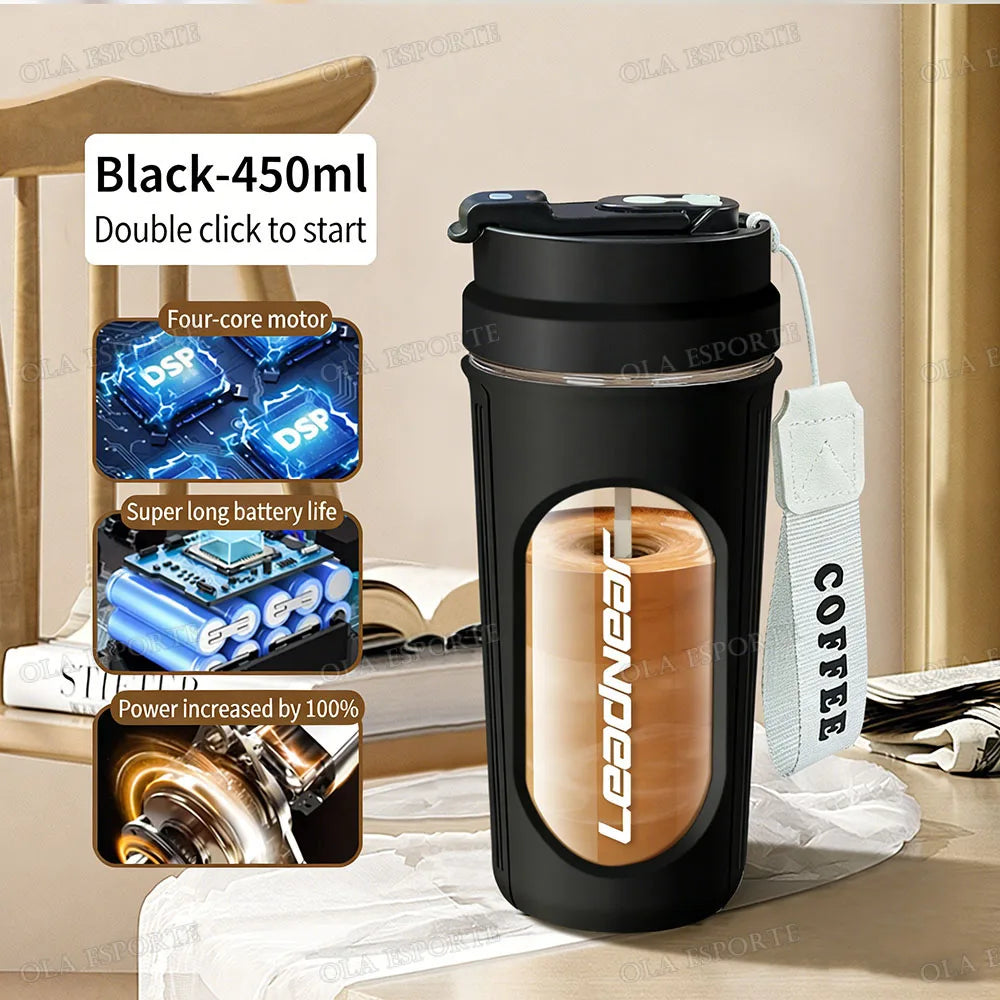 450-700ml Electric Automatic Mixing Cup Portable Whey Protein Shaker Bottle Battery Powered Fully Automatic Stirring Cup Home