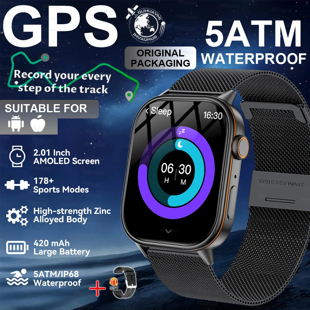 2026New Military Dual-band GPS Smart Watch Compass IP68K Waterproof Bluetooth Call Heart rate Sports Smart Watch For IOS Andriod