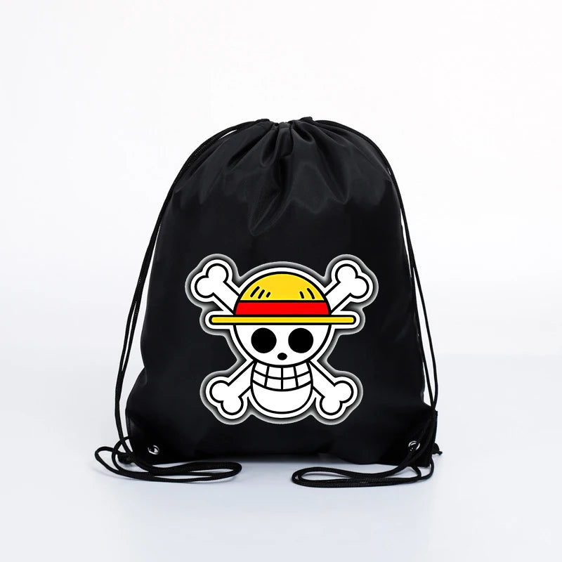 Big 45x45CM Cartoon One Piece Drawstring Bag for Adult Luffy Zoro Fashion Swim Ride Running Sport Backpack Portable Storage Bags