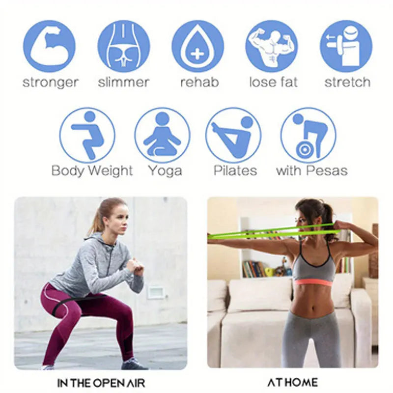 8pcs Latex Tension Band Yoga Fitness Exercise Elastic Band Chest Muscle Resistance Band Male and Female Pull Up Auxiliary Tensio