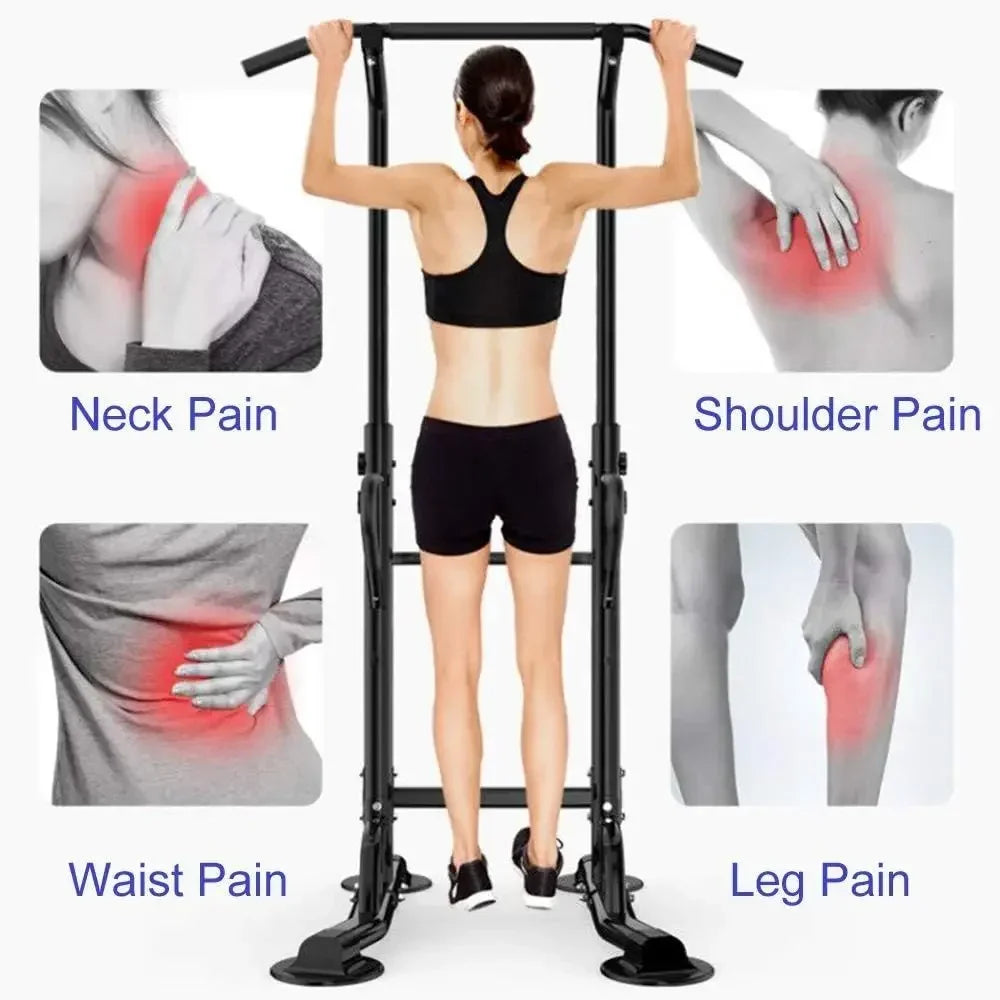 Adjustable Height Dip Station and Pull Up Bar for Home Gym Strength Training