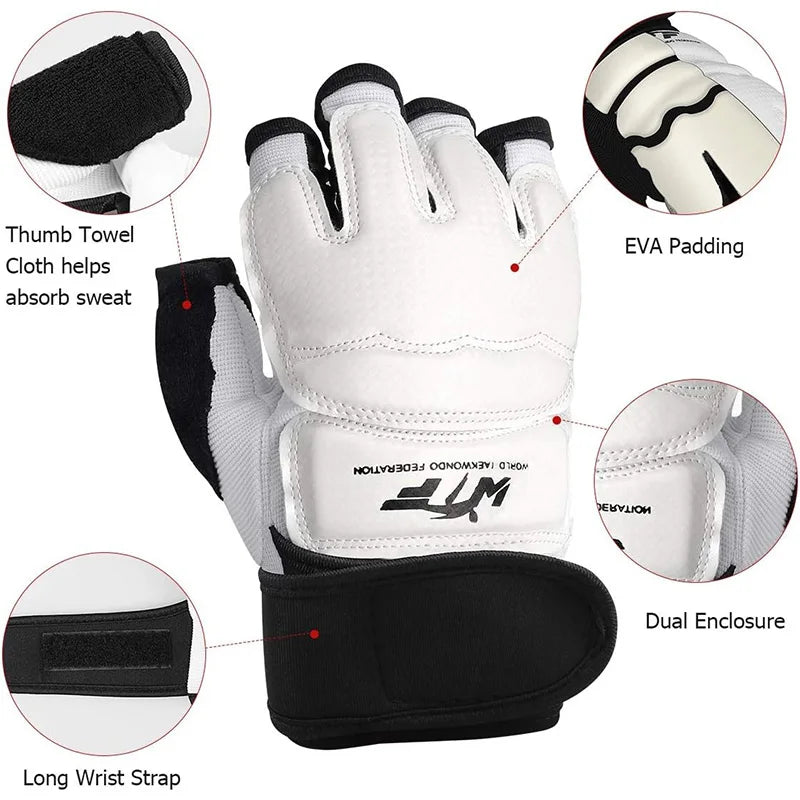 Half Finger Boxing Gloves Adults Boxing Fighting Sandbag Training MMA Sanda Karate Muay Thai Fitness Taekwondo Protection Set